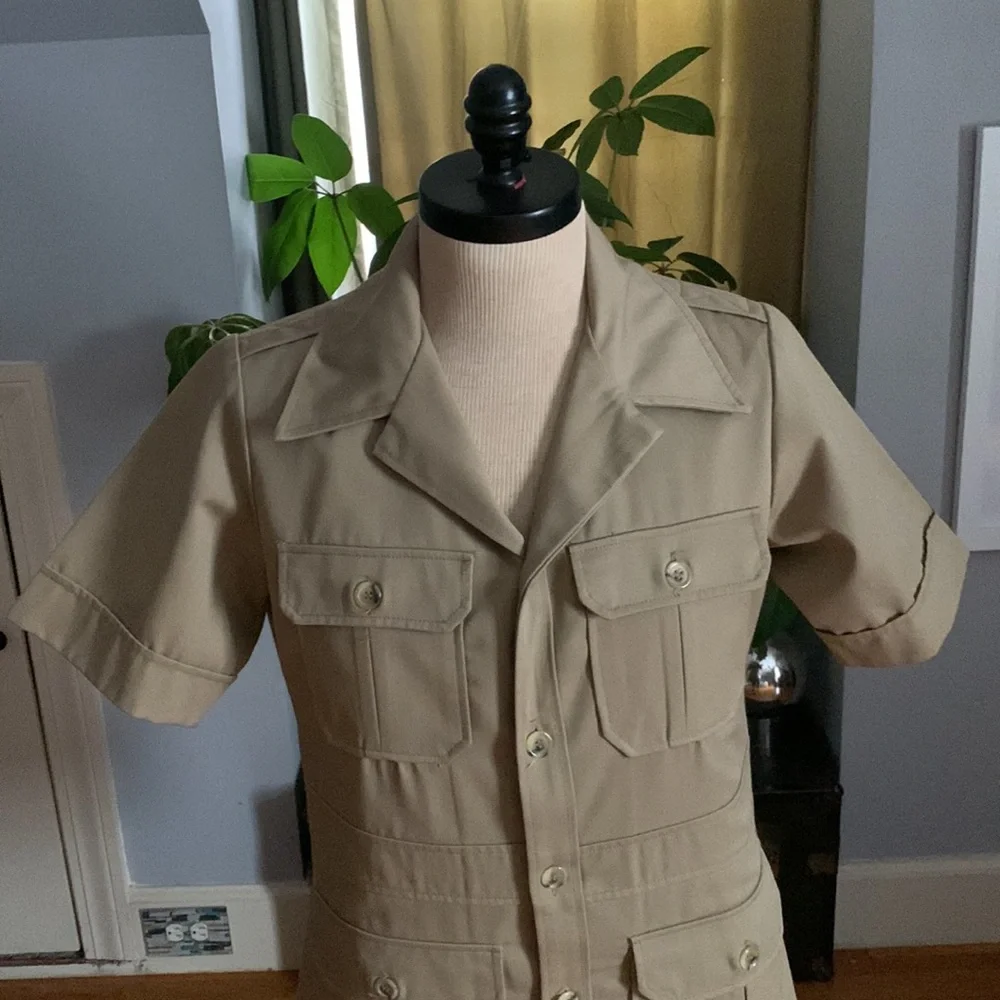 Vintage Safari 70's Levi's Panatela Button up short sleeve  Size Medium - Picture 2 of 6
